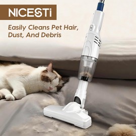 NICESTi Stick Vacuum Cleaner, Powerful Suction Cordless 3-in-1 Small Handheld Vac with Filter for Hard Floor Lightweight Upright Home Pet Hair