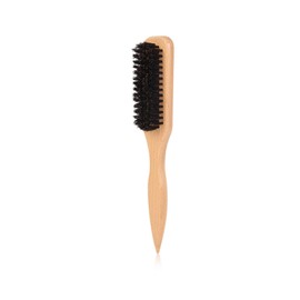 Zestjewel Boar Bristle Slick Back Hair Brush for Sleek Ponytail Bun & Smoothing Baby Hairs, Flyaways, Edge Control - Backcombing & Teasing Hairbrush with Wide Rat Tail for Sectioning & Parting