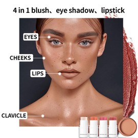 Blush Multi Stick, Lightweight & Blendable, Non-greasy & Waterproof, For Eyes, Lips & Cheeks, Highlight Contouring blush, Perfectly Blended, Contour Stick (SET 1, 2 in 1)