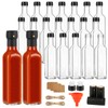 21 Pack 8.5oz Hot Sauce Bottles, Square Glass Bottles with