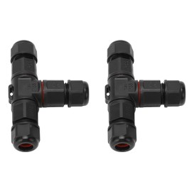 2 Piezas de Conectores de Cable en T IP68 a Prueba de Agua Tornillo Engarzado 2 Pines 3 Pines en Forma de T Adaptador de Terminal Eléctrico para Iluminación Aviación Equipos Industriales Cables