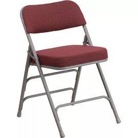 Flash Hercules Series Premium Curved Folding Chair, Burgundy - AW-MC320AF-BG-