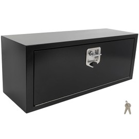 AINTIER Black Iron Underbody Truck Box 36"X12"X14" inch Contractor Tool Box Truck Bed Tool Box Storage Organizer