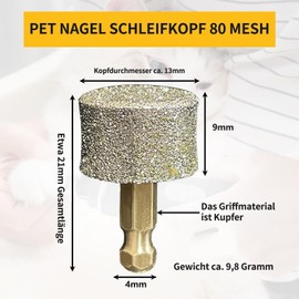 Bamyli 4 Stück Schleifkopf Für Hund Nagelbohrer Ersatzräder Ersatzköpfe für Krallenschleifer, Köpfe Bits zum Trimmen von Haustier-Nagelschleiferkopf