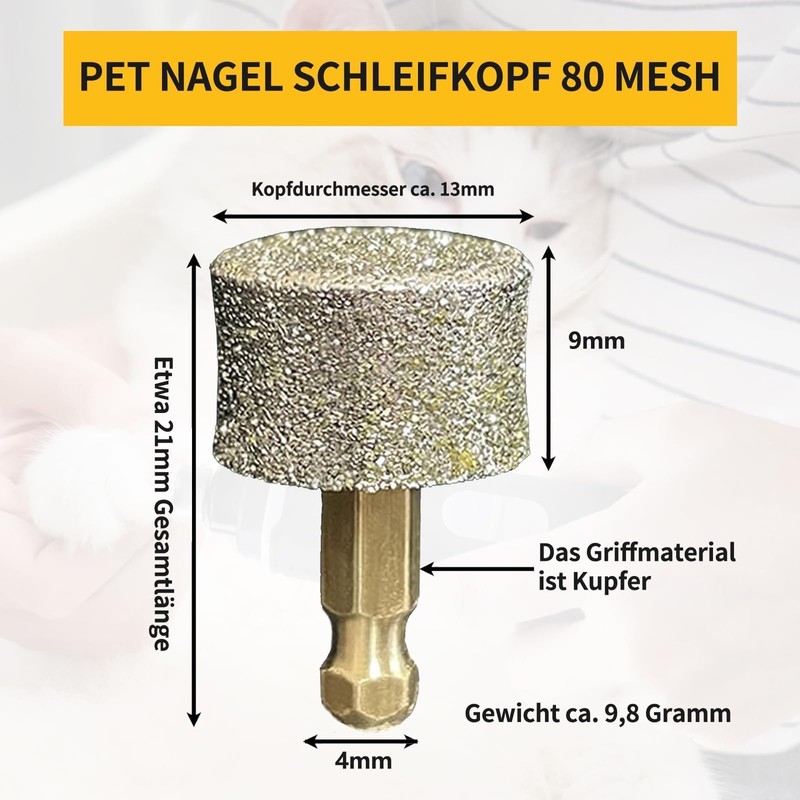 Bamyli 4 Stück Schleifkopf Für Hund Nagelbohrer Ersatzräder Ersatzköpfe für