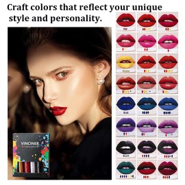 Vivipop DIY Lip Gloss - 5 Colors Lip Gloss Supplies to Make Your Own Lip Gloss Shades, DIY Makeup Lip Stain, Matte Liquid Lipstick Set for Masquerade Party Stage Daily Use Make Up