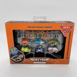Driven Track Playset with Toy Trucks Safe & Clean City Crew (57pc) Pocket Series