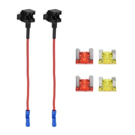 Motoforti Universal Add a Circuit 12V Low Profile Mini Fuse Tap Holder Adapter with 2pcs 10A 20A APS Blade Type Fuse, Plastic, Blue, 1 Set