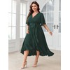 SCOMCHIC Women's Plus Size Summer Dresses Short Sleeve Wrap V