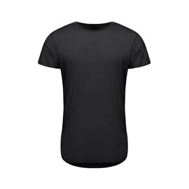 VICTORIOUS Men's Hipster Long Length Drop Cut Scallop Curved Hem T-Shirt TS270 - Black - 3X-Large - A1B