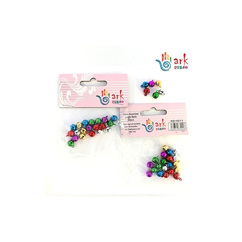 arkCRAFT Jingle Bells Christmas Assorted sizes and colours (Assorted, 7mm)