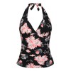 Mycoco Top de natación halter para mujer, cuello en V,