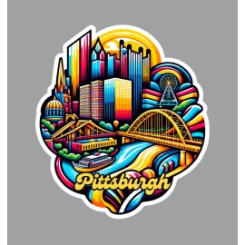 Texas Hart Designs Pittsburgh Pennsylvania Laptop Sticker