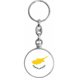 Toff London Cyprus Flag Keyring, silver, Einheitsgröße
