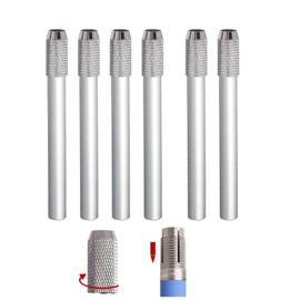 Mirhua Pencil Cap Holder Lightweight Extension Cap Aluminum Auxiliary Axle (Pack of 6, Silver)