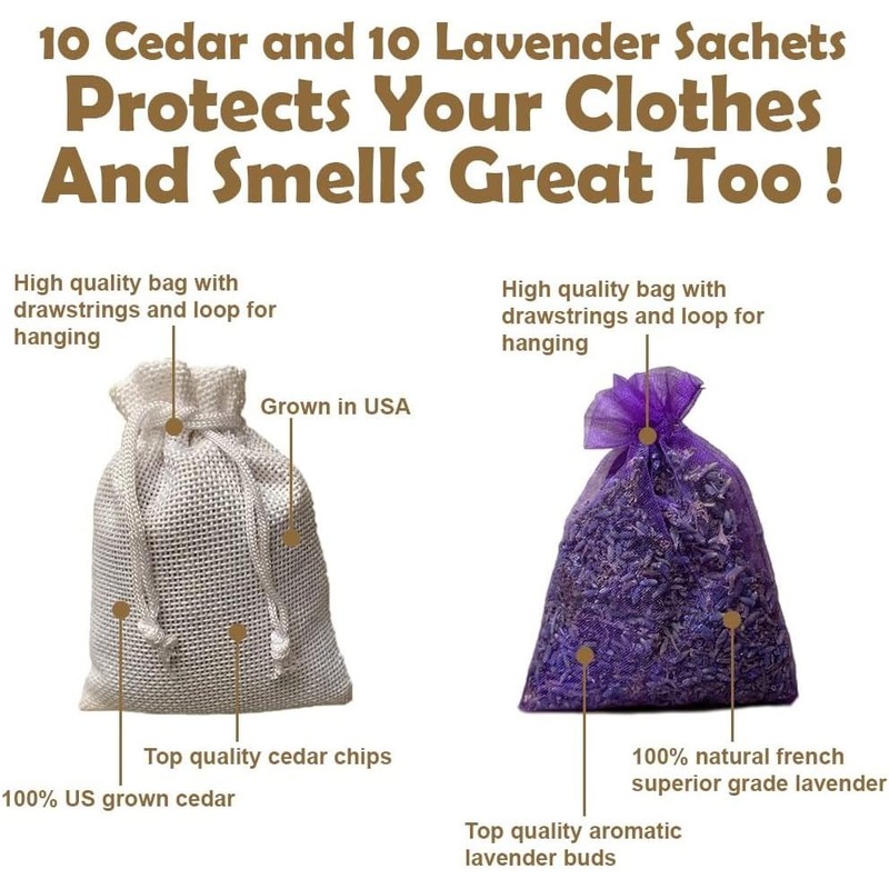 Professor Killamoth Cedar Chips and Lavender Sachets (20 Pack) -