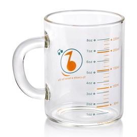 8 Oz Glass Measuring Cup Espresso shot glasses Clear Coffee Mugs for Hot or Cold Glass Expresso Small Coffee Cup with Glass Handle High Borosilicate Glass Cup (Colorful)