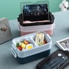 Silanit Bento lunch box, japanese-style high-capacity double stack, microwave oven