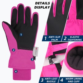 AMYIPO Kids Winter Snow Ski Gloves Children Snowboard Gloves for Boys Girls