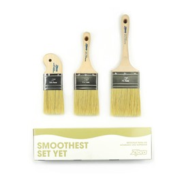 Zibra 3-Piece Top Coat Paint Brush Set with Flat Paint Brushes for Top Coating, Flat Surfaces, and Walls, 3 Sizes