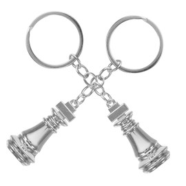 Mobestech 2pcs Elegant Chess Pendant Keychain Stylish Stainless Steel Keychain Accessories for Car Keys Bags and Backpacks Unique Decorative Charm for Fashionable Everyday Use