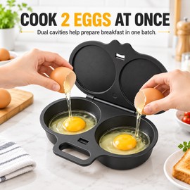 Dual-Cavity Microwave Egg Cooker for Quick Meals – Food-Grade Plastic Steamer Mold for Easy Kitchen Egg Preparation