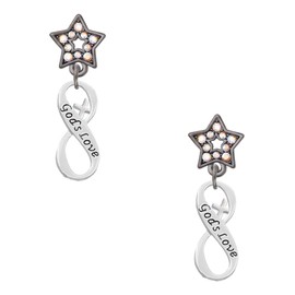 Delight Jewelry God's Love Infinity Sign Midnight Dream Big Star Post Earrings