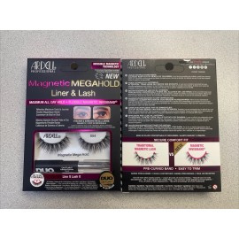 Ardell 2 Pack ARDELL Eyelashes Magnetic MEGAHOLD Invisiband Liner & Lash Kit 054 NIB