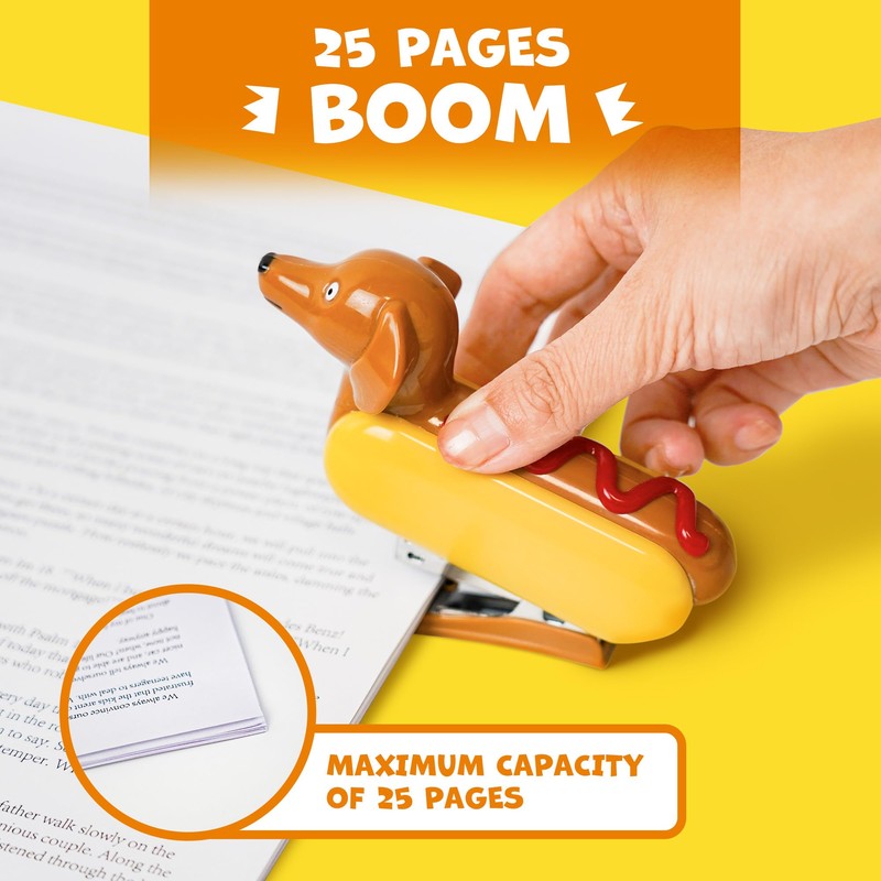 YOBRO Mini Stapler for Kids Students Novelty Hotdog Desktop Stapler