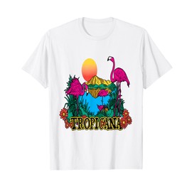 Tropicana Sunset & Flamingos Vacation Getaway T-Shirt