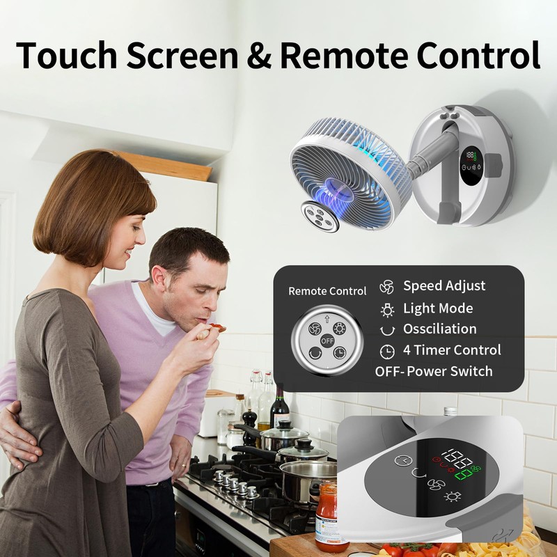 Socool 20000mAh Portable Fan Foldable Wireless Battery Rechargeable with 8-Speed