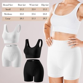 Shyyween 10 Pcs Workout Set for Women Yoga Gym Outfit Include Seamless Ribbed High Waist Short Bra Socks Wristband Headband(S)