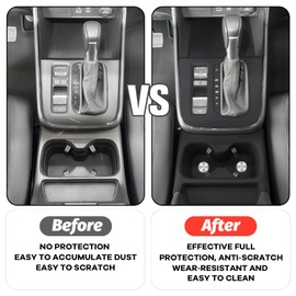 GCZCC Silicone Gear Shift Panel Trim Cover for CRV 2025 Accessories Anti-Scratch Center Console Water Cup Holder Wireless Charging Protector Pad Compatible with CR-V 2023 2024-Black