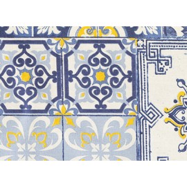 BIANCHERIAWEB Amalfi Fantasy Kitchen and Living Room Tablecloth, Made in Italy, 100% Cotton, 90x90 cm