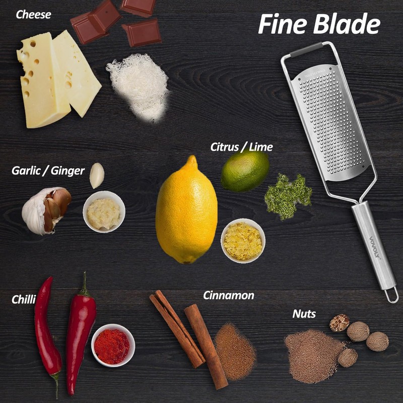 Vovoly 4-Pcs Pro Set Zester Grater Set, Cheese Grater with