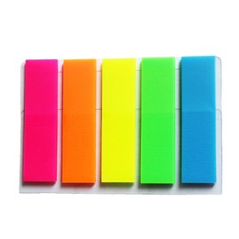 DUOFIRE Sticky Notes, Translucent, Cute, Ultra Fine Notes, Sticky Notes, Thin Film Fusen, Fluorescent 5 Colors, 25 Sheets Each, Total of 125 Sheets x 10 Books = 1 Set