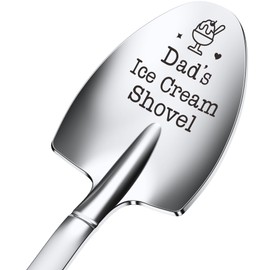 Fathers Day Dad Gifts from Daughter Wife Son, Dads Ice Cream Shovel, Funny Papa Grandpa Fathers Day Gift, Icecream Scoop Stainless Steel, Anniversary Birthday Gifts for Men Boyfriend (Silver, Small)
