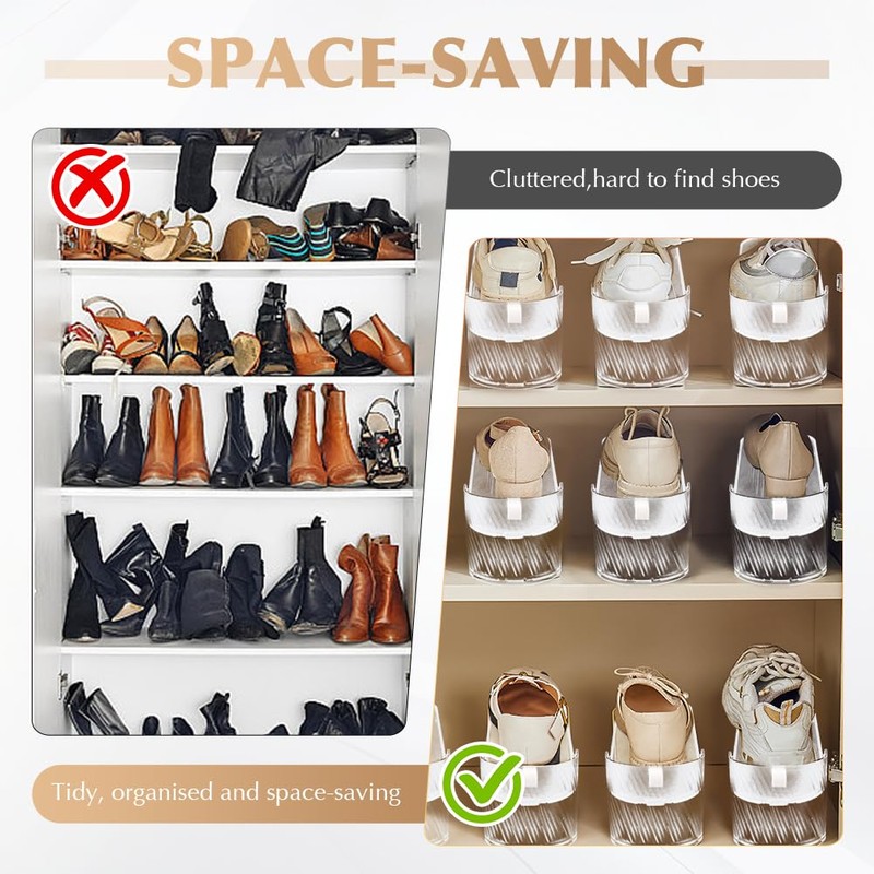 TLPCRKI 12 Pack Shoe Slot Organizer, Shoe Stackers for a