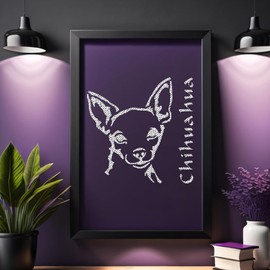 Cute Dog Chihuahua Sign Stencil, Reusable Plastic, 5.5'' x 5.5'', Perfect for Painting Projects