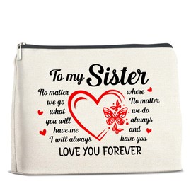 UPNEGE Sister Gifts Makeup Bag Christmas Birthday Gifts for Sister Cosmetic Bag Zipper Makeup Pouch