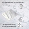 GGStudy 12 Inches Square Rain Shower Head Large Stainless Steel