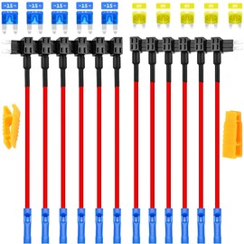 MKBKLLJY Pack of 6 12 V Car Add-a-Circuit Fuse Tapping Adapter with 15 A Mini 20 A Micro2 Fuse Taps APM ATM APT ATR Blade Fuse Holder Fuse Puller Plug Car Fuse Set for Car
