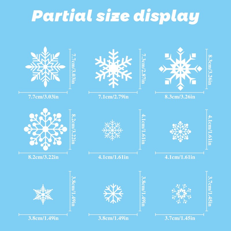 UCLEVER 480pcs Christmas Window Cling Sticker, Snowflake Santa Snowman Window