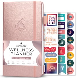 Clever Fox Wellness Planner - Weekly & Daily Health and Wellness Log, Food Journal & Meal Planner Diary for Calorie Counting, Notebook for Medical Condition Tracking – Pocket size (Rose Gold)