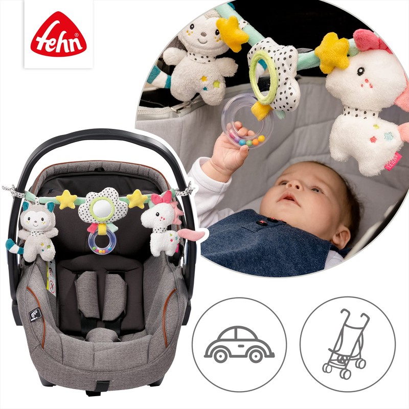 Fehn Garden Dream Pram Toy Attachment, 068429 Aiko & Yuki