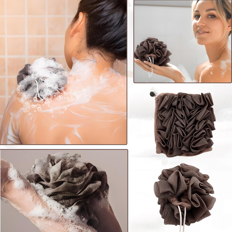 2 Pcs Bath Sponge with Drawstring,That Holds Bar Soap,for Cleansing