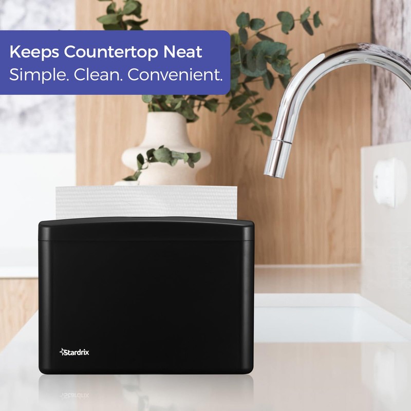Stardrix Countertop Paper Towel Dispenser, Black Hand Towel Holder for