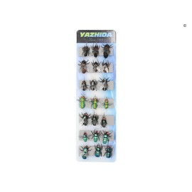 Realistic Fly Fishing Flies Set Dry Mosquito Bottle Flies Steelhead Rainbow Trout Handmade Fishing Lure kit Flyfishing (Realistic Green & Blue Bottle Fly Set of 21 Flies)