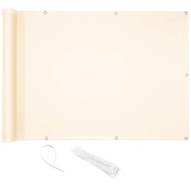 CelinaSun Privacy Screen, Balcony Fence Protector, Polyester (PEs), High-Density Polyethylene (HDPE), Polyrattan with Cable Ties or Wire Rope Plant Pouches