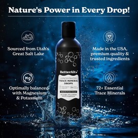 BetterAlt Concentrated Trace Mineral Drops | From Utah’s Great Salt Lake | Supports High Absorption - 96 Servings | Edible Dietary Supplement